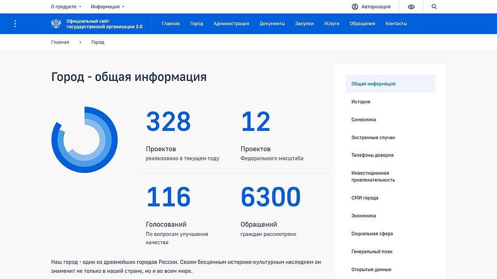 Сайт государственной организации 3.0
